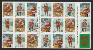 1995 Christmas 4 designs Santa Sc 3011a MINT booklet plate number V3233