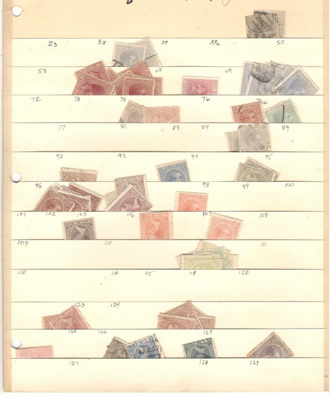 PUERTO RICO COLLECTION ON STOCK SHEET MINT/USED