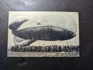 1927 Czechoslovakia World War I Observation Balloon PPC Postcard Cover Milo