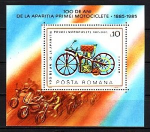 Romania, Scott cat. 3300. Motorcycle Centenary s/sheet.