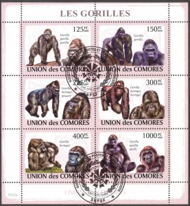 Comoros 2009 Gorillas Sheet Used / CTO