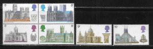 Great Britain 589-594 Cathedrals set MNH