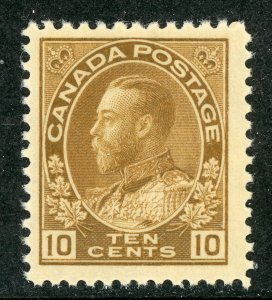 Canada 1925 KGV Admiral 10¢ Bister Brown Scott #118 MNH V5