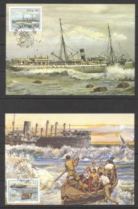 South West Africa Sc# 590-593 SG# 483/6 FDC 4 postcards 1987 Shipwrecks