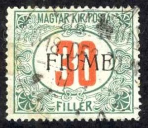 Fiume Sc# J12c Used 1918 30f Hungary overprint Postage Due