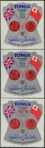 Tonga official 1977 SGO151-O153 Silver Jubilee set MNH