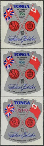 Tonga official 1977 SGO151-O153 Silver Jubilee set MNH