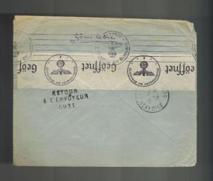 1941 PAris France Red Cross Censored Occupation Cover Returned to Sender