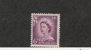 New Zealand, Postage Stamp, #311 VF Mint NH, 1955 Queen Elizabeth