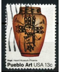 USA 1977  Scott 1708 used - 13c, Pueblo Pottery, Hopi Pot 