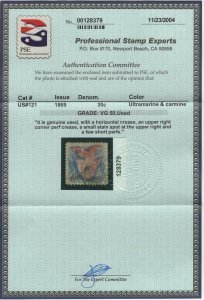 #121 Used, VF Appearance, With PSE Cert., SCV $375. SEE DETAILS (GP2 11/14/19)