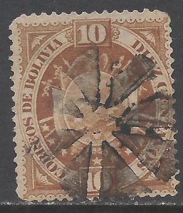 BOLIVIA 43 VFU ARMS THIN PAPER C713-4