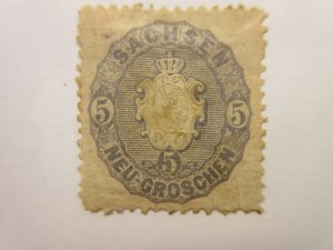 German States SAXONY Scott 20 MINT HINGED PARTIAL OG Lot11 Cat $30