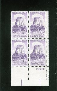 1084 Devil's Tower, MNH LR-PB/4 (#25501)