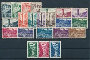 Français Andorra 1955-1957 Complet Ensemble De 22 Defenitives Parfait État MNH