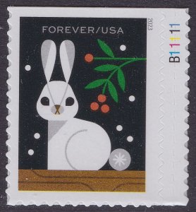 US 5823 Winter Woodland Animals Rabbit F plate single MNH 2023