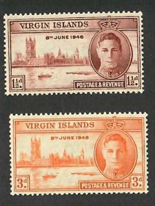 British Virgin Islands; Scott 88-89; 1946;  Unused; NH; Complete Set