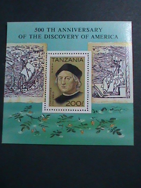 ​TANZANIA-1992 SC#899 500TH ANNIVERSARY OF COLUMBUS DISCOVERED AMERICA S/S MNH