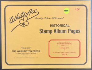White Ace Historical Stamp Album Pages US Comm Singles Supplement P 2013 NEW