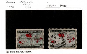 Canada, Postage Stamp, #85-86 Used, 1898 Christmas Map (AF)