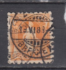 J48775 J LStamps 1888 switzerland used #89 perf 9 1/2