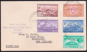 TONGA 1961 75th Anniv Postal services set on FDC...........................B5031