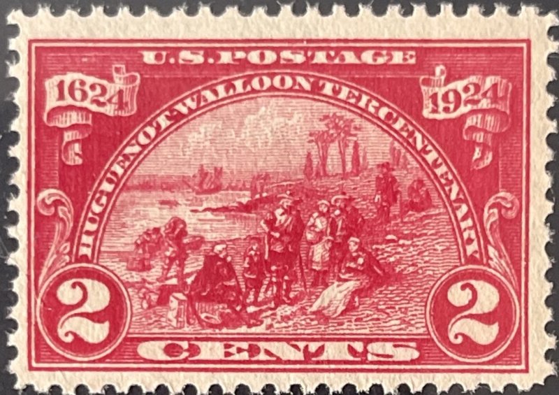 Scott #615 1924 2¢ Huguenot-Walloon Tercentenary Landing at Fort Orange MNH OG