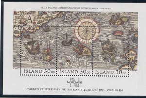 Iceland # 681, Nordia '91, Souvenir Sheet, Mint NH, 1/2 Cat.