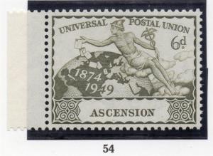 Ascension Island 1949 Early Issue Fine Mint Hinged 6d. UPU Anniversary 242321