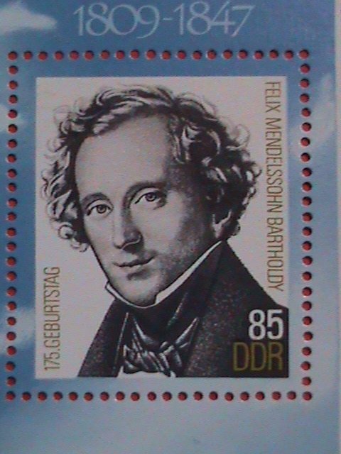 GERMANY DDR STAMP: 1984 COMPOSER: FELIX MENDELSSOHN: :MNH S/S SHEET .VERY RARE..