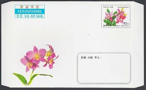 KOREA (Nth) Aerogramme 2011 Orchids.........................................J594