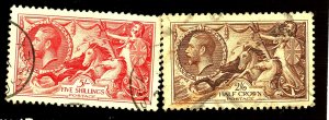 GREAT BRITAIN #222-3 USED FVF Cat $85