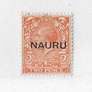 Nauru Sc 4c  2p orange with center overprint  OG VF