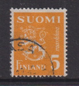 Finland    #176F  used  1946   Lion   5m yellow