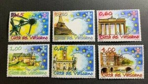 Vatican City Sc# 1358-63 MNH Complete Set - Treaty of Rome 50th Anniversary