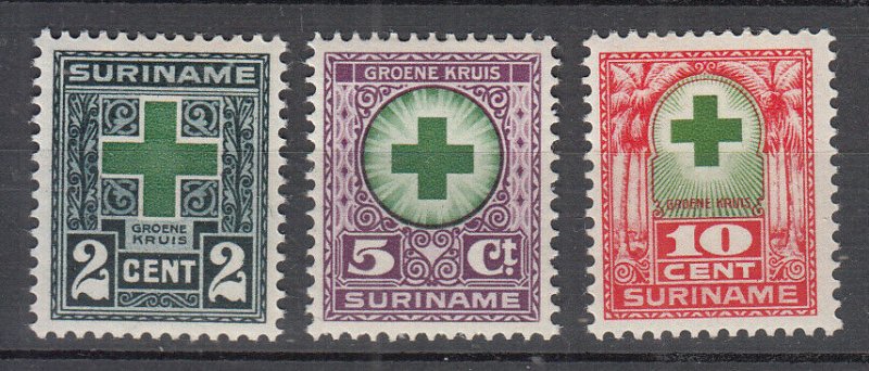 Suriname - 1927 Green Cross Sc# B1/B3 - MLH (7154) 