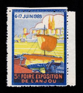 REKLAMEMARKE POSTER STAMP FRANCE FOIRE EXPOSITION DE L'ANJOU 1928 MNH-OG