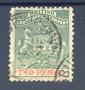 Rhodesia 2d Green & Red SG27 Fine Used