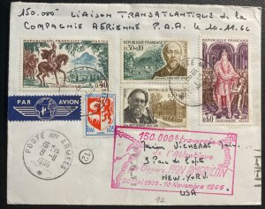 1966 France Army Post office Trans Atlantic Airmail Cover To New York Usa