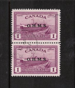 Canada #O10 Very Fine Used Pair With April 15 1951 CDS Cancel