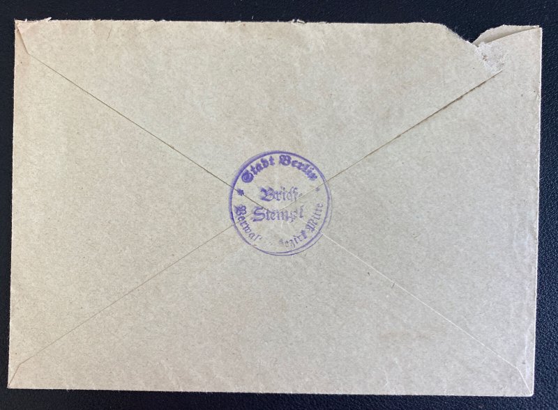 1935 Berlin Germany Olympics Meter Cancel Window Cover With Letter