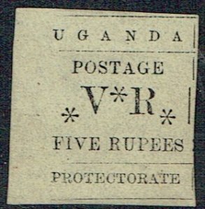 UGANDA 1896 5r black very fine unused left - 47403