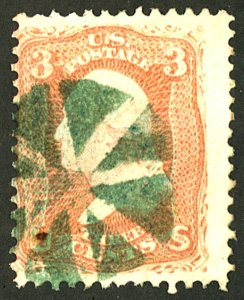 U.S. #65 USED GREEN CANCEL