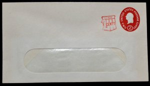 1958 US Sc. #U538 die 4 stamped window envelope, surcharged mint, very nice