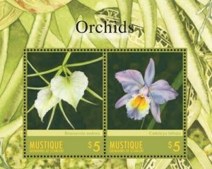 Mustique 2014 - Orchids  - Souvenir Stamp Sheet - MNH