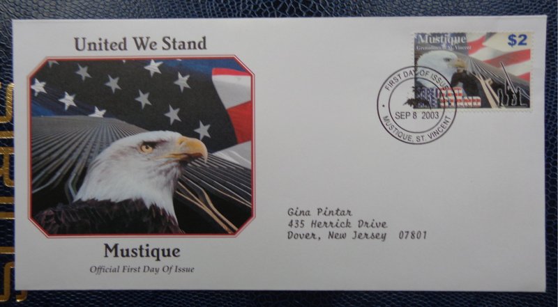 2003  FDC, UNITED WE STAND - MUSTIQUE, ST. VINCENT