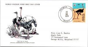 FDC Republique Du Niger - Ostriches Official Commemorative Stamp 1978 - A00036
