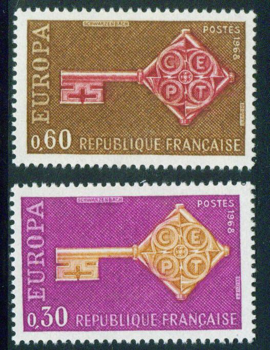 FRANCE Scott 1209-10 MNH** Europa 1968 stamp set