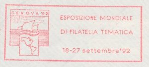 Meter cover Italy 1991 Philatelic Exhibition Genoa - Columbus - America