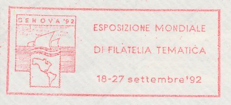 Meter cover Italy 1991 Philatelic Exhibition Genoa - Columbus - America